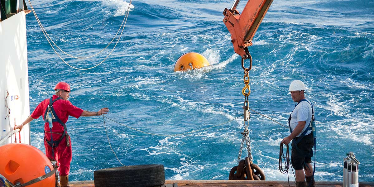 Researchers have directly monitored Atlantic circulation, which includes the Gulf Stream, since the 2004 deployment of the RAPID array (shown). Direct measurements suggest that the circulation may be slowing down.