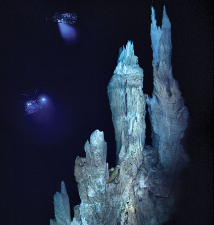 Small amounts of hydrocarbons emitted from the Lost City hydrothermal vent field (map below shows location) were probably produced by inorganic chemical reactions.