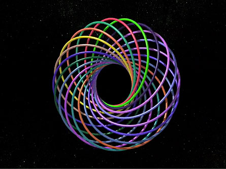 The torus can be covered with circles that wrap around the both the outside of the donut and through its hole.