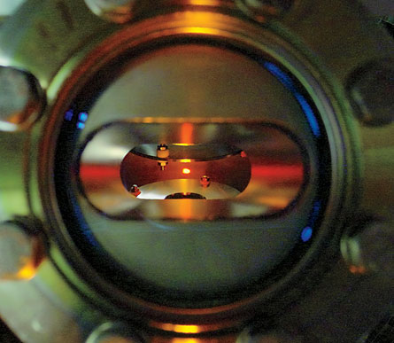 In an ultracold cloud held in place by lasers in a lab at the University of Freiburg, lithium and cesium atoms form tightly bound molecules.