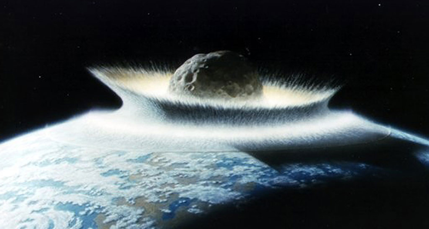 comet impact with earth illustration