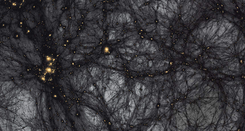 Dark matter simulated as black filaments in new planetarium show, Dark Universe.