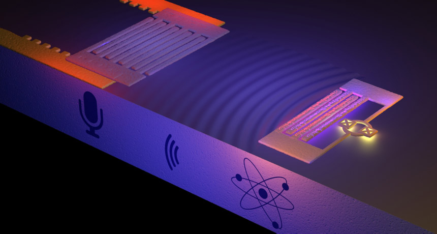 illustration of setup to make sound go quantum