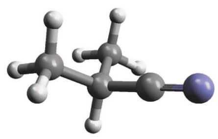 Isopropyl cyanide molecule