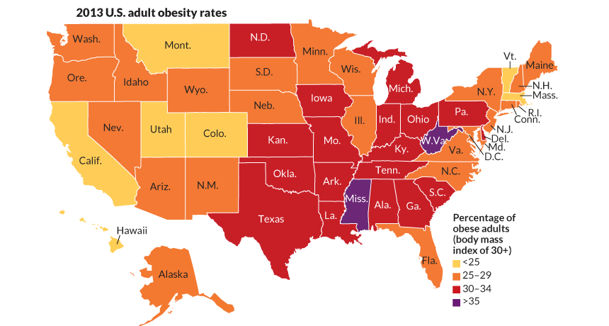 Interactive Map Tracks Obesity In The United States Science News