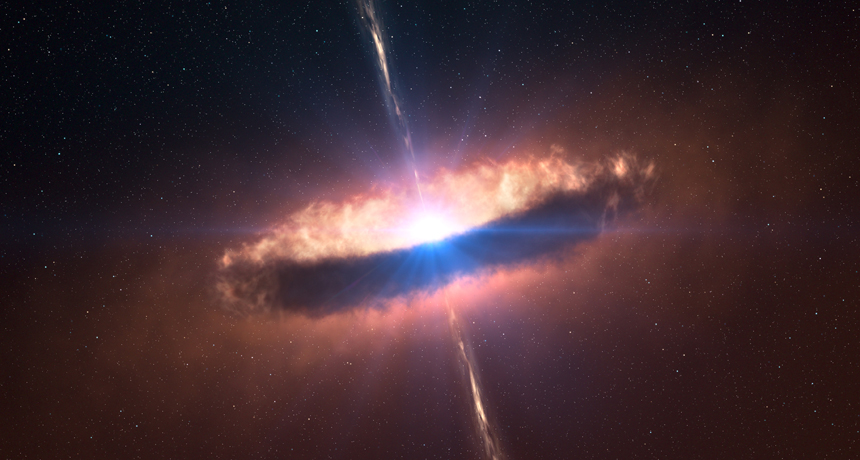 Plasma jets erupt from a newly born star, illustration