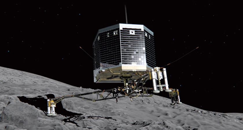 illustration of Philae lander on comet 67P