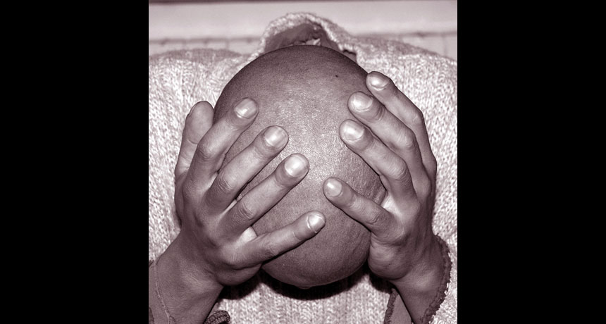 head in hands