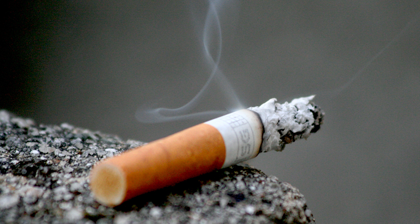 burning cigarette