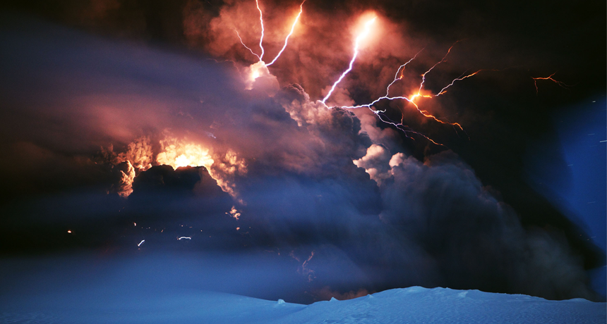 lightning volcano
