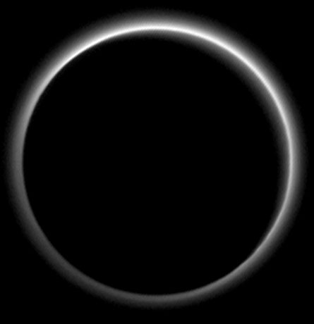 Pluto in silhouette