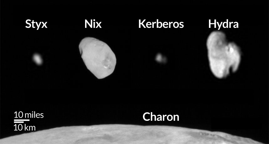 five moons of Pluto