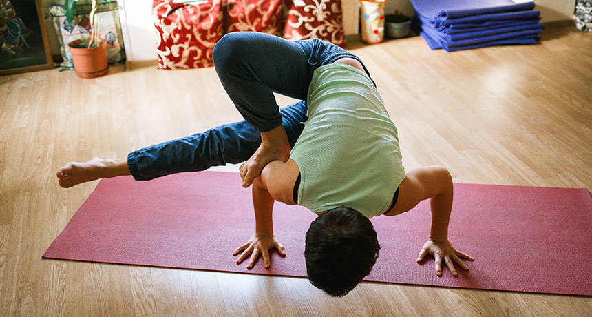 person doing yoga