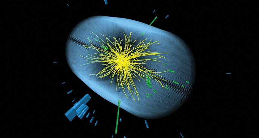illustration of proton collision