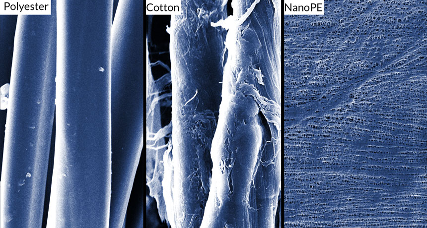 polyester, cotton, nanoPE