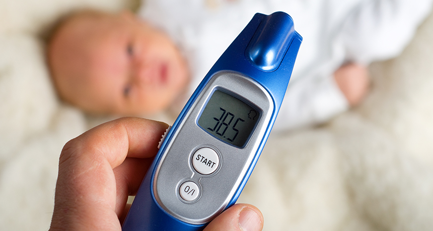 taking baby's temperature