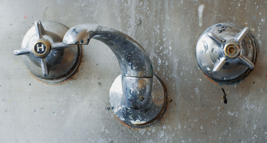 Hard water buildup
