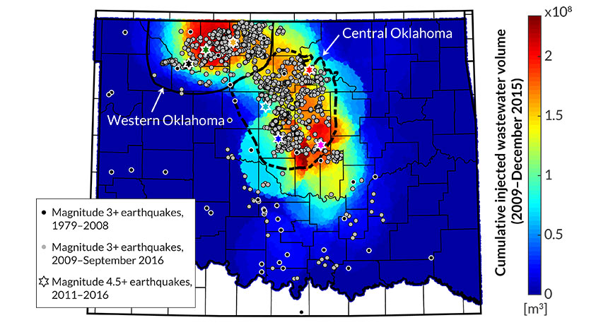Oklahoma quake map