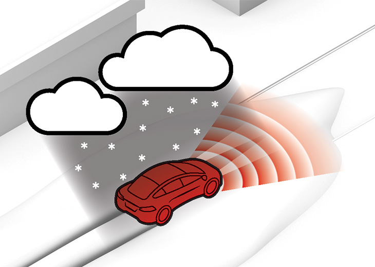illustration of a self-driving car