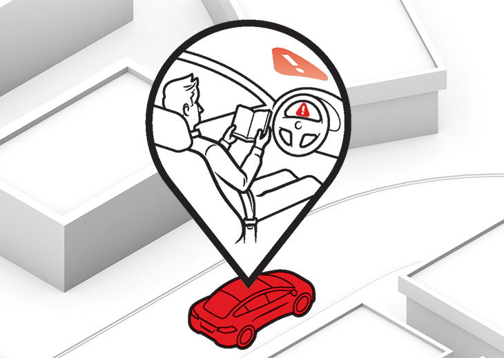 illustration of a self-driving car
