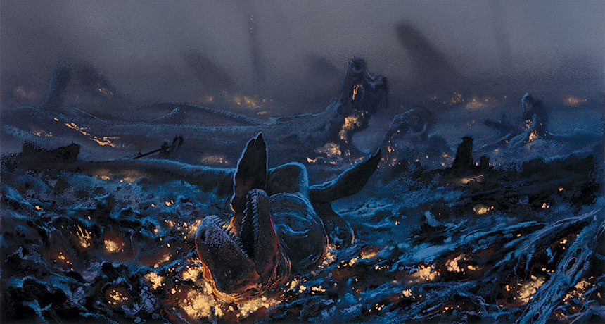 illustration of dinosaur doomsday