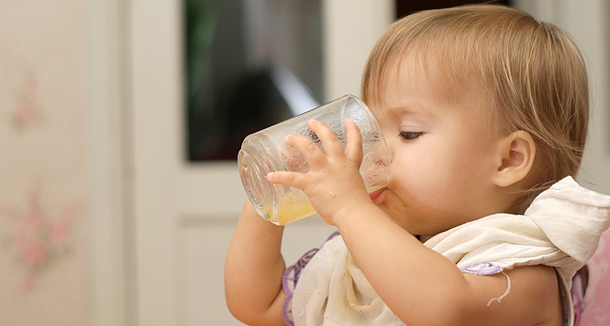 kid drinking juice