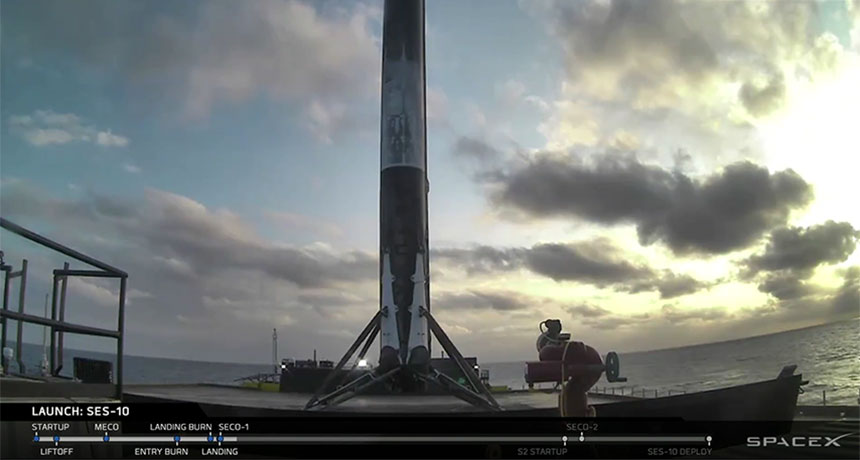March 30 landing of Falcon 9 rocket