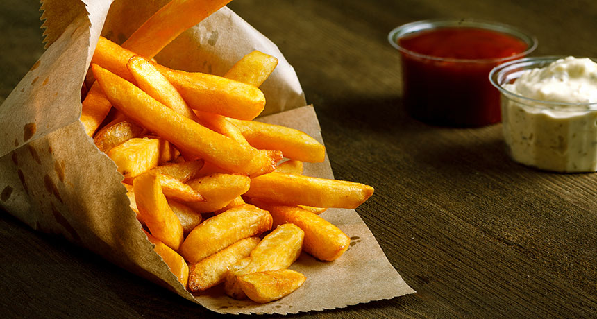 side of fries and oils
