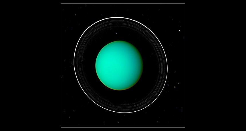 photo of Uranus taken by Voyager in 1986