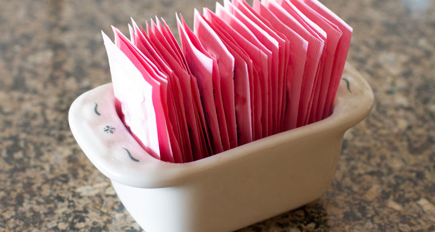 container of artificial sweetener