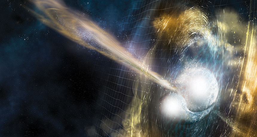 illustration of neutron star collision