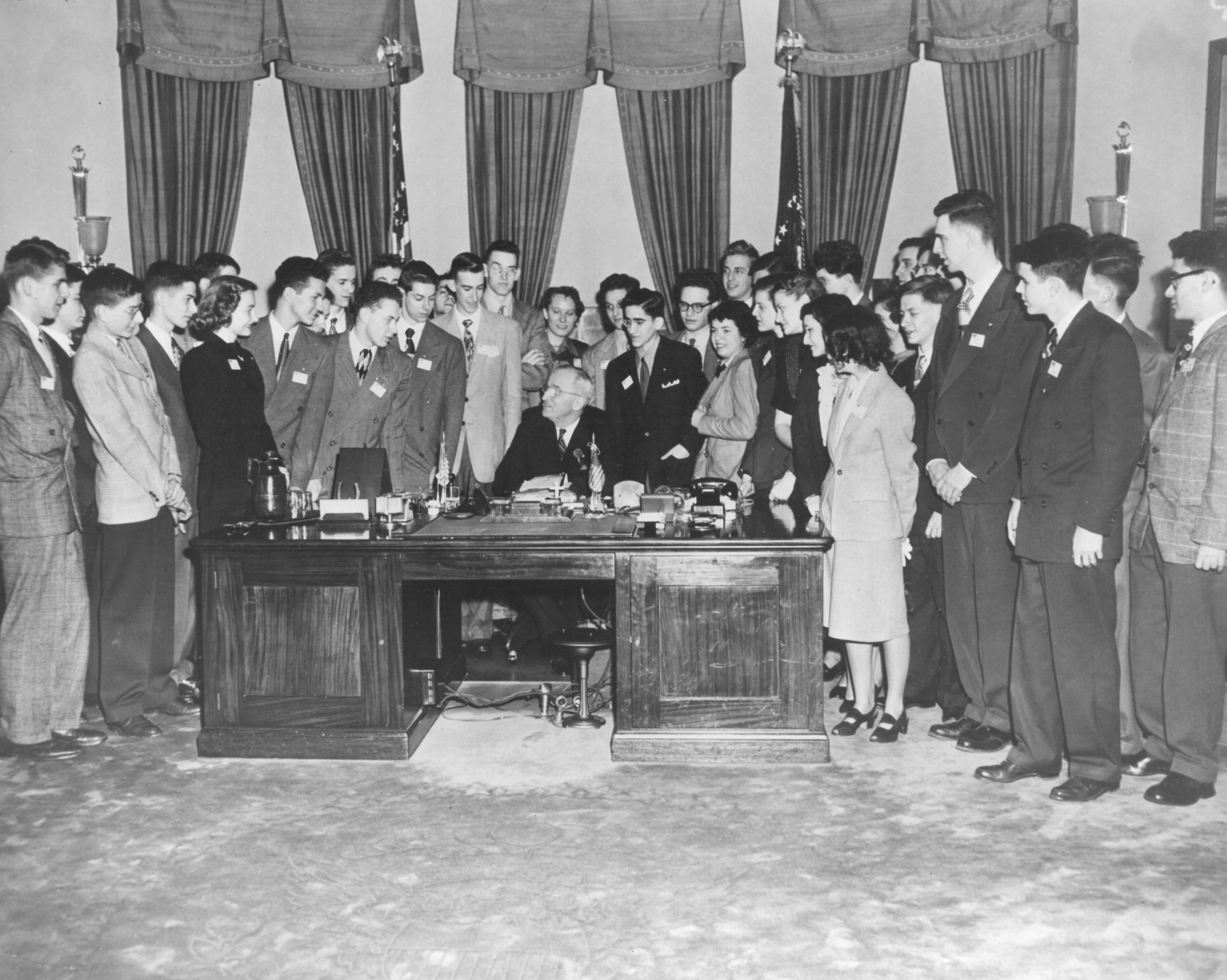 Edward Thorp’s Westinghouse Science Talent Search class meeting President Harry Truman.