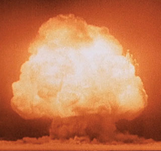 first nuclear bomb test at Alamogordo, N.M.