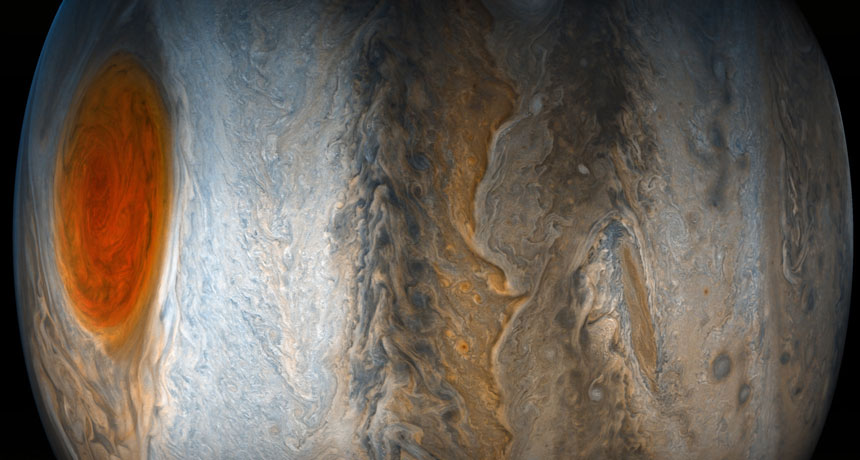 mental Mængde af Poesi Jupiter's massive Great Red Spot is at least 350 kilometers deep