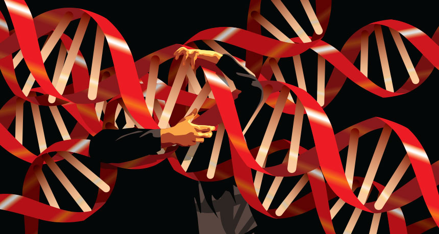 illustration of person holding DNA