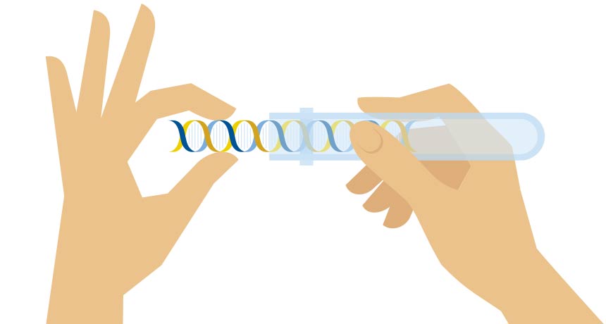 illustration of DNA in a test tube