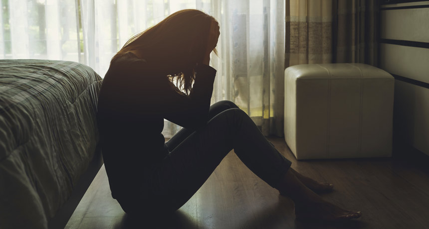 woman with headache