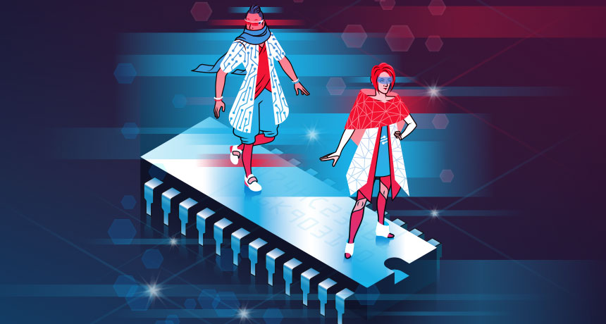 Tech fashion show illustration