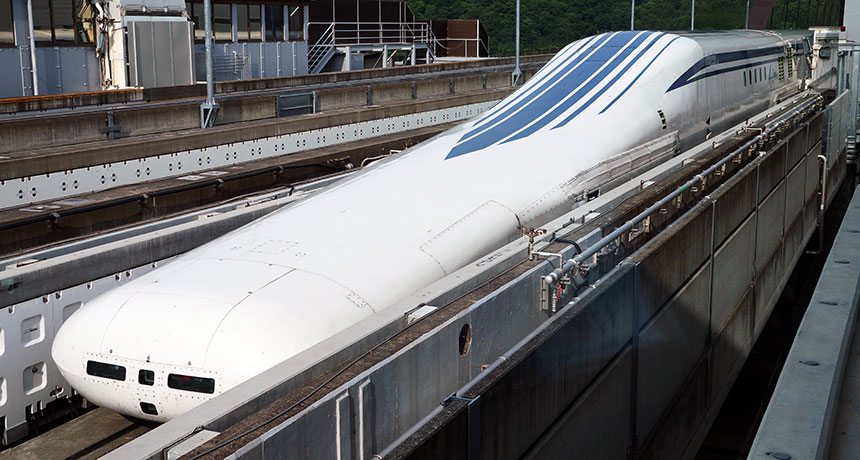 a superconducting magnetic-levitation train in Japan