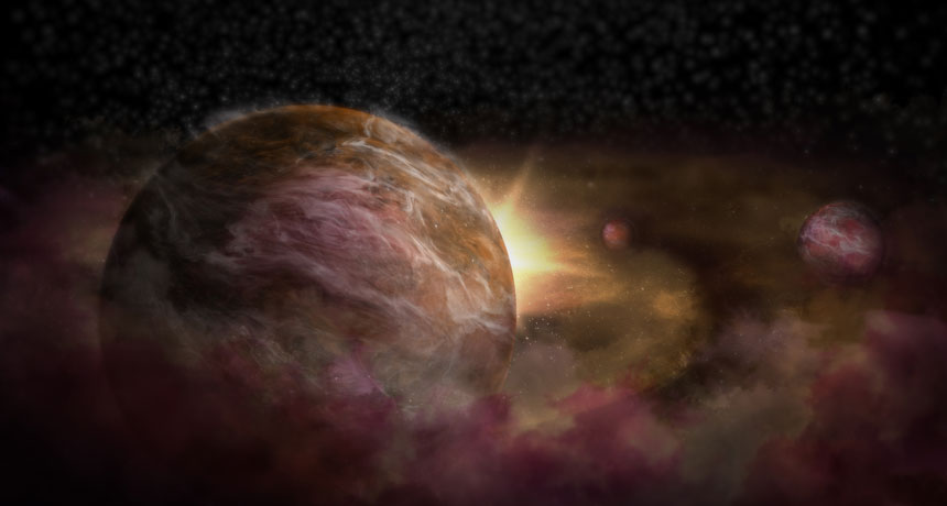 artist's illustration of an infant planet