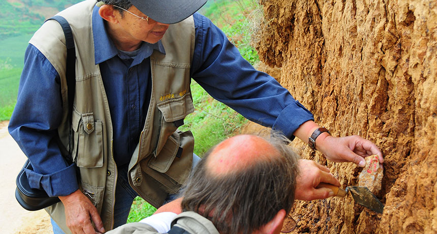 Stone tools put early hominids in China 2.1 million years ago