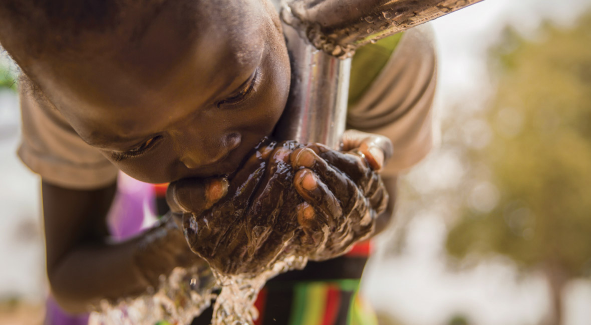 child drinking