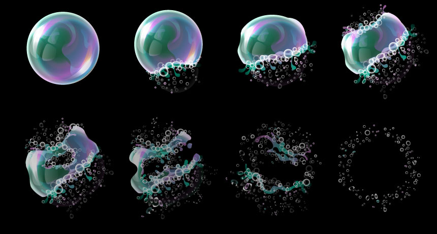 bursting bubble illustration