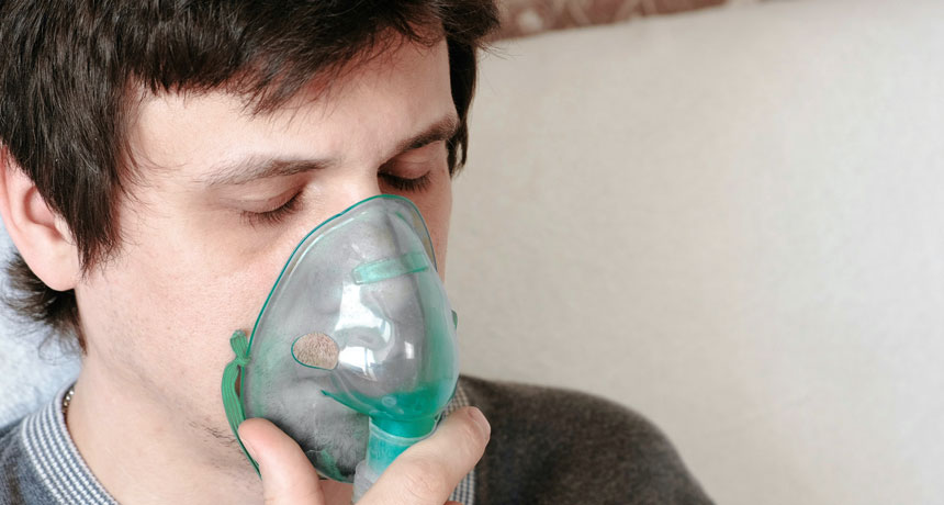 patient breathing oxygen