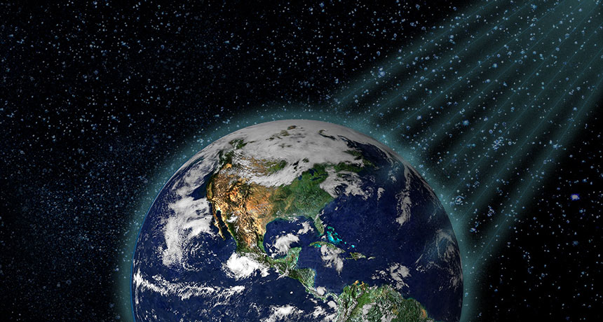 illustration of cosmic rays