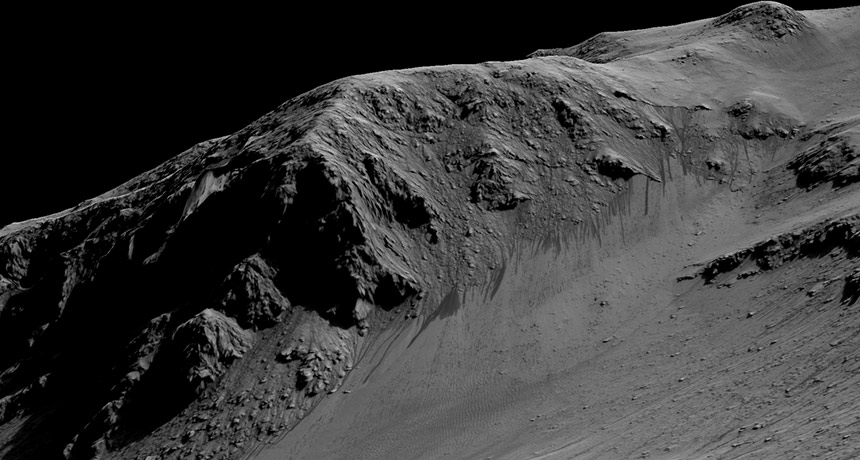 a black and white image of the Horowitz crater