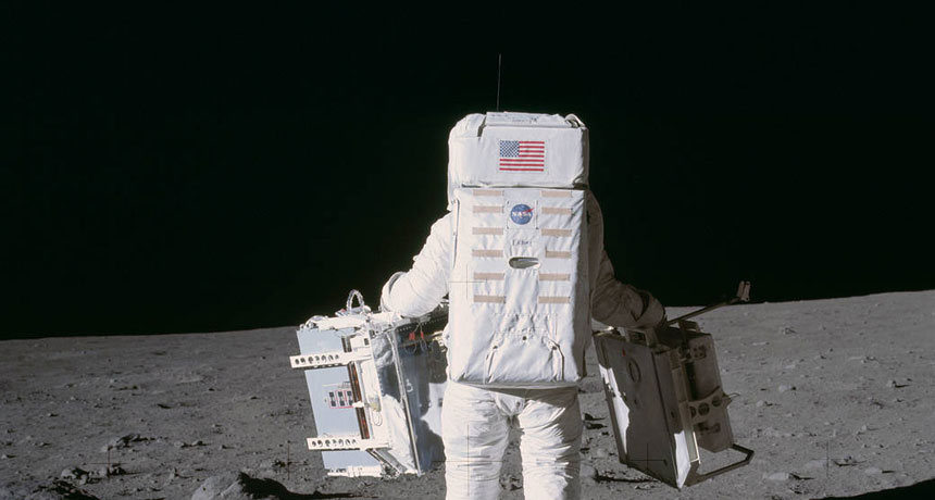 Buzz Aldrin on the moon