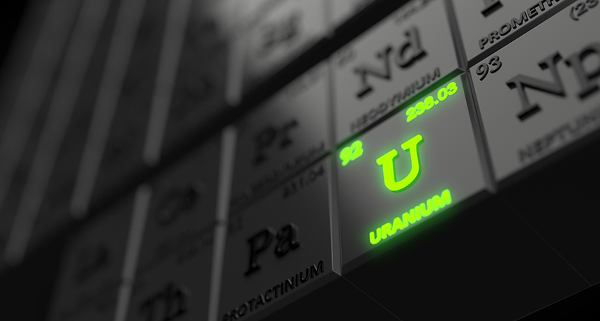 uranium on the periodic table