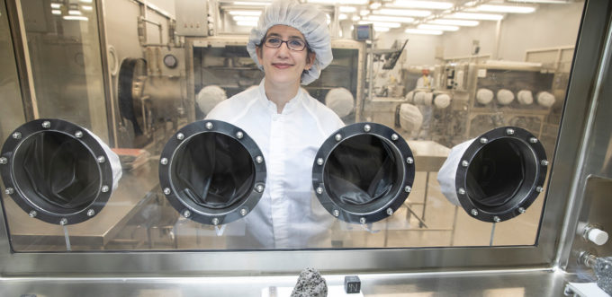 Lisa with moon rocks