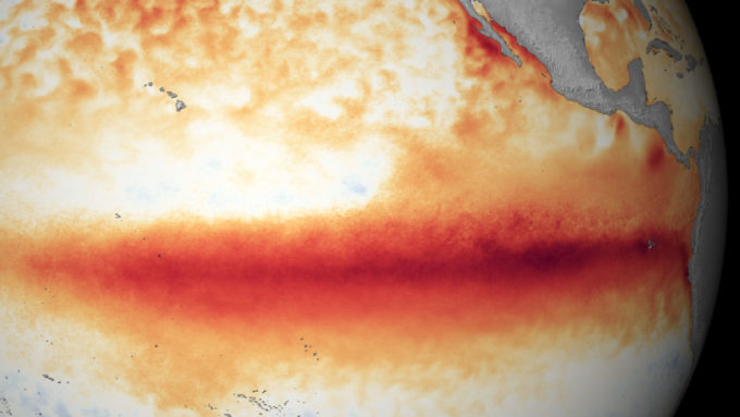 a map showing El Niño over the Pacific Ocean